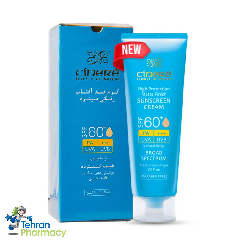 کرم ضد آفتاب رنگی سینره پوست چرب SPF60 ، بژ طبیعی تیره